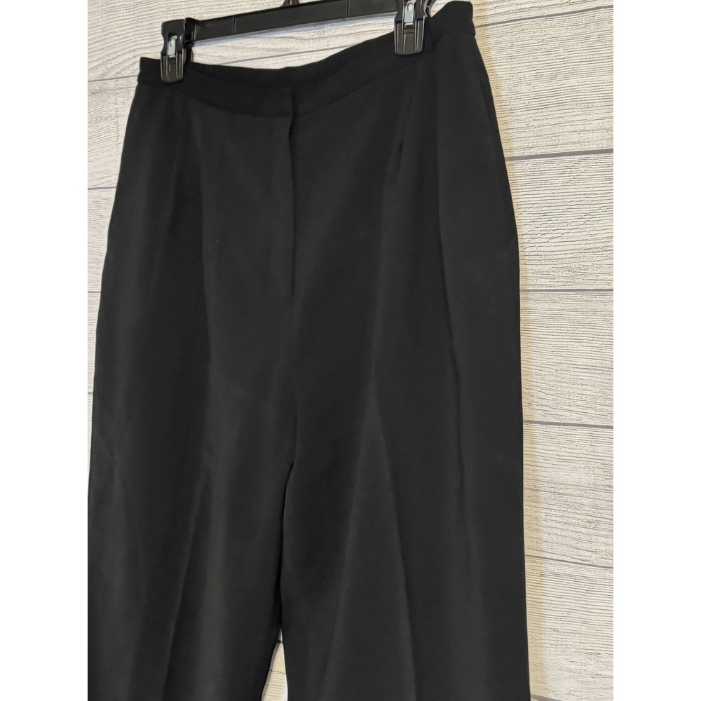Le Suit Black Dress Pants Women 12 Pleated Career Slacks Pockets Lined